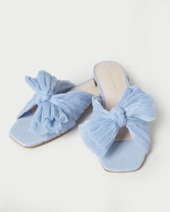 Loeffler Randall Pleats Daphne Blue Bow Slide