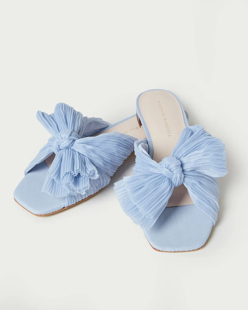 Loeffler Randall Pleats Daphne Blue Bow Slide