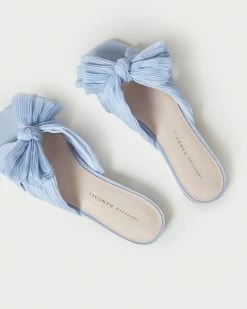 Loeffler Randall Pleats Daphne Blue Bow Slide