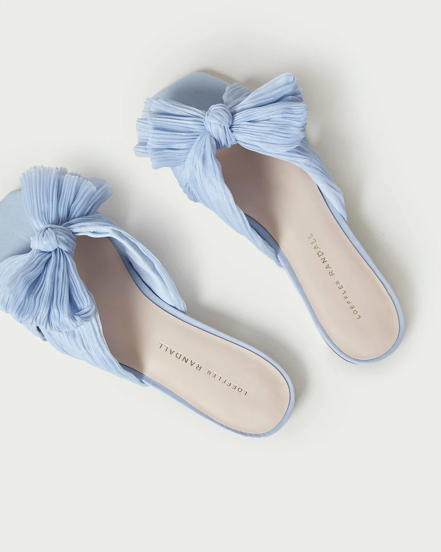 Loeffler Randall Pleats Daphne Blue Bow Slide