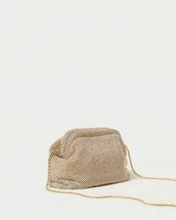 Loeffler Randall Doreen Gold Diamanté Frame Pouch
