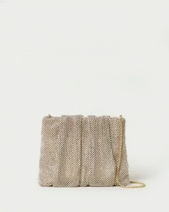 Loeffler Randall New Arrivals Ember Gold Diamanté Gathered Clutch