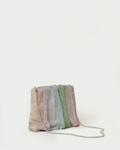 Loeffler Randall New Arrivals Ember Rainbow Diamanté Gathered Clutch
