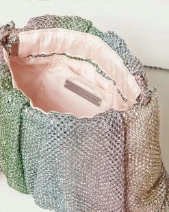 Loeffler Randall New Arrivals Ember Rainbow Diamanté Gathered Clutch