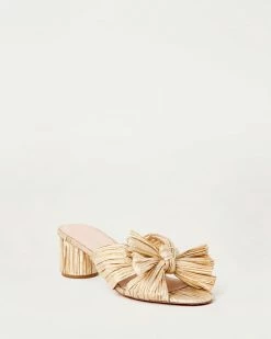 Loeffler Randall Pleats Emilia Gold Pleated Bow Heel