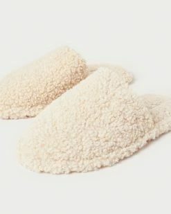 Loeffler Randall Fletcher Cream Shearling Slipper