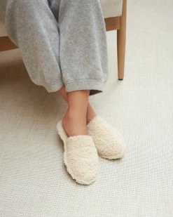 Loeffler Randall Fletcher Cream Shearling Slipper