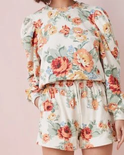 Loeffler Randall Sydney Floral Drawstring Sweat Short Sale