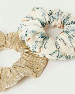 Loeffler Randall Hailey Gold/Nova Floral Scrunchies