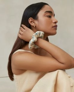 Loeffler Randall Hailey Gold/Nova Floral Scrunchies