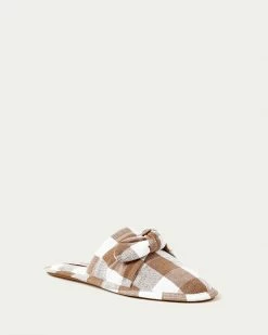 Loeffler Randall Frannie Brown Gingham Slipper New Arrivals