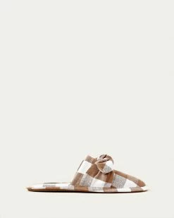 Loeffler Randall Frannie Brown Gingham Slipper New Arrivals