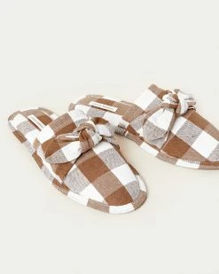 Loeffler Randall Frannie Brown Gingham Slipper New Arrivals