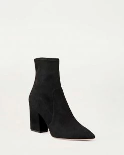 Loeffler Randall Isla Black Suede Slim Ankle Bootie