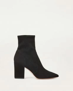 Loeffler Randall Isla Black Suede Slim Ankle Bootie