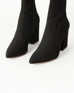 Loeffler Randall Isla Black Suede Slim Ankle Bootie