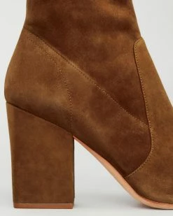 Loeffler Randall Best Sellers Isla Cacao Suede Slim Ankle Bootie