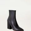 Loeffler Randall Footwear Isla Black Leather Slim Ankle Bootie
