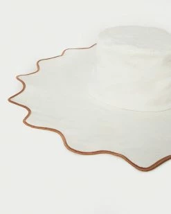 Loeffler Randall Ivana Natural/Brown Scalloped Hat New Arrivals