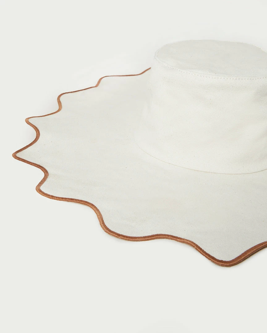 Loeffler Randall Ivana Natural/Brown Scalloped Hat New Arrivals