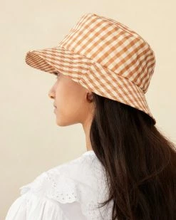 Loeffler Randall Ivy Amber Gingham Bucket Hat Sale