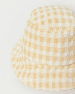 Loeffler Randall New Arrivals Ivy Tan Gingham Bucket Hat