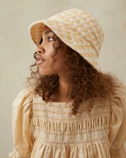 Loeffler Randall New Arrivals Ivy Tan Gingham Bucket Hat