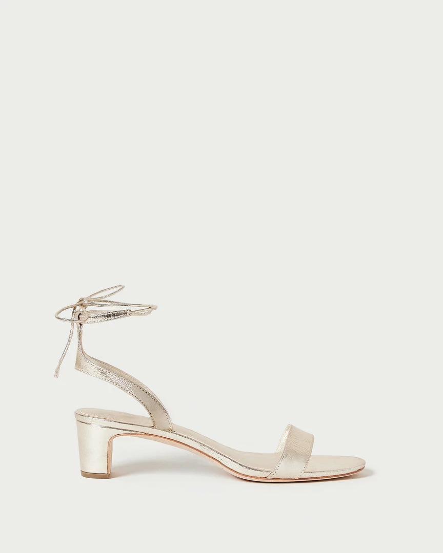 Loeffler Randall Jackie Champagne Mid Heel Sandal