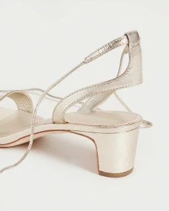 Loeffler Randall Jackie Champagne Mid Heel Sandal
