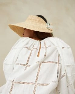 Loeffler Randall New Arrivals Jaylen Natural/Nova Floral Visor