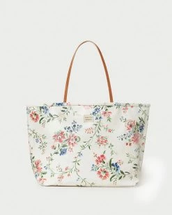 Loeffler Randall Jojo Cream Vine Floral Tote New Arrivals