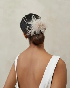 Loeffler Randall Josie Oyster Feather Hair Comb New Arrivals