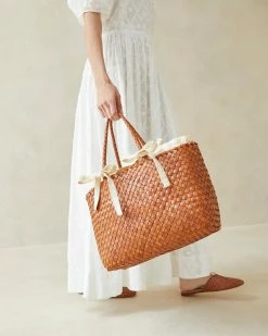 Loeffler Randall New Arrivals Kacey Timber/Cream Gingham Tote
