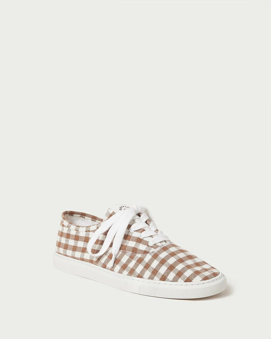 Loeffler Randall Keegan Brown Gingham Casual Sneaker