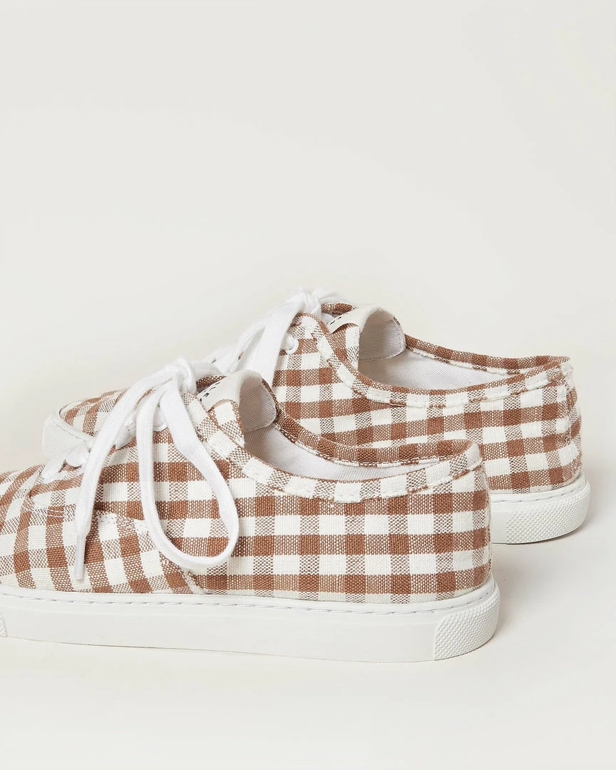 Loeffler Randall Keegan Brown Gingham Casual Sneaker