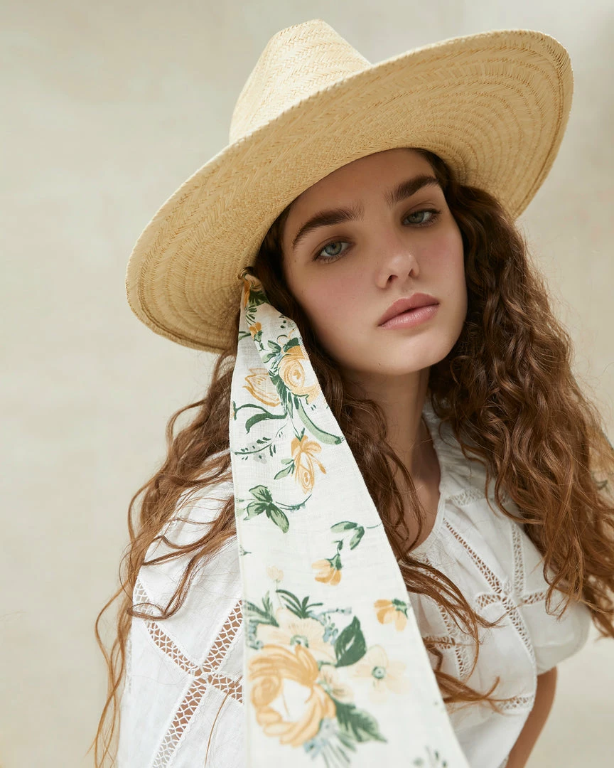 Loeffler Randall New Arrivals Kinsey Natural/Nova Floral Hat