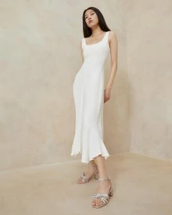 Loeffler Randall Kit Cream Sleeveless Dress