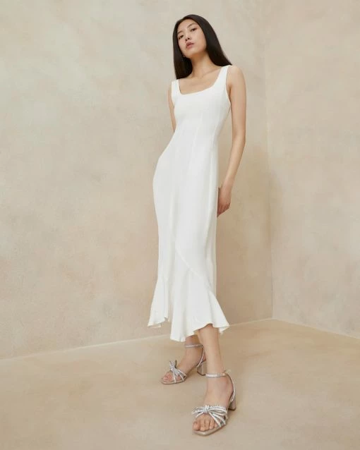 Loeffler Randall Kit Cream Sleeveless Dress