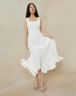 Loeffler Randall Kit Cream Sleeveless Dress