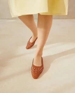 Loeffler Randall Landry Timber Brown Woven Flat New Arrivals