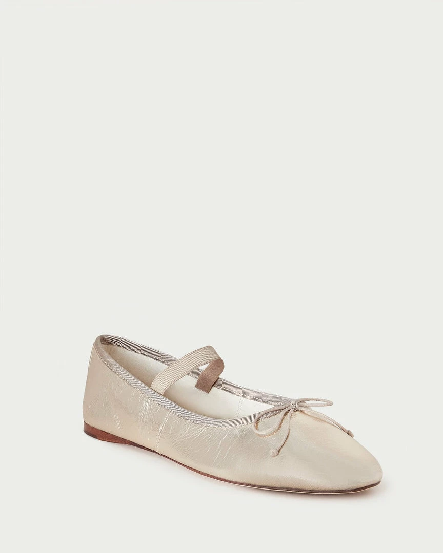Loeffler Randall Sale Leonie Crinkle Champagne Ballet Flat