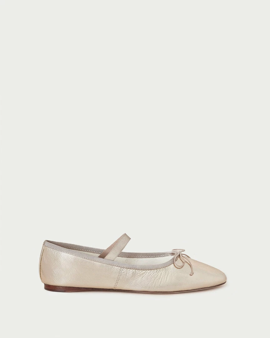 Loeffler Randall Sale Leonie Crinkle Champagne Ballet Flat