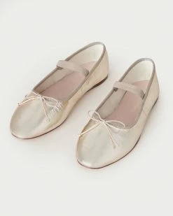 Loeffler Randall Sale Leonie Crinkle Champagne Ballet Flat