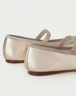 Loeffler Randall Sale Leonie Crinkle Champagne Ballet Flat