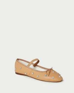 Loeffler Randall New Arrivals Leonie Caramel Crystal Ballet Flat