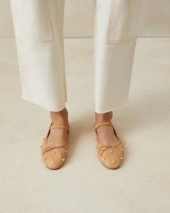 Loeffler Randall New Arrivals Leonie Caramel Crystal Ballet Flat