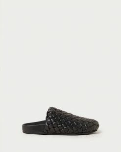 Loeffler Randall Sale Levi Black Woven Slide