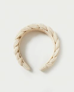 Loeffler Randall Pleats Lilac Cream Sparkle Braided Headband