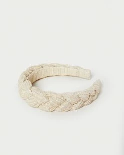 Loeffler Randall Pleats Lilac Cream Sparkle Braided Headband