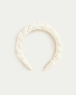 Loeffler Randall Lilac Pearl Braided Headband Pleats